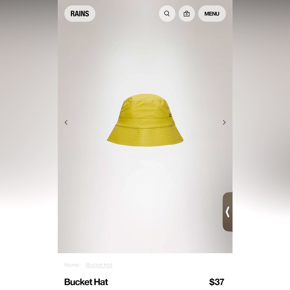 RAINS Bucket Hat Light Yellow Straw Size S/M NWT